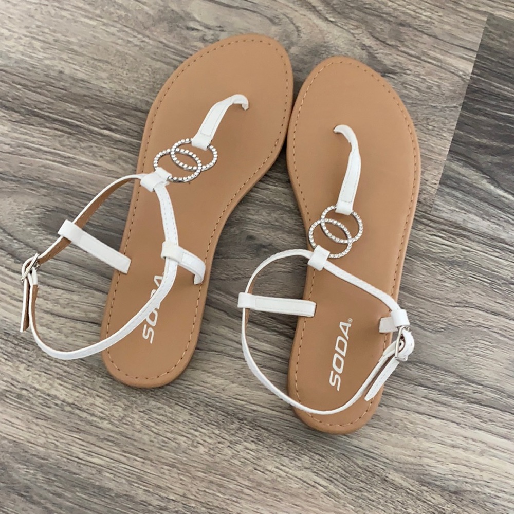 White sandals